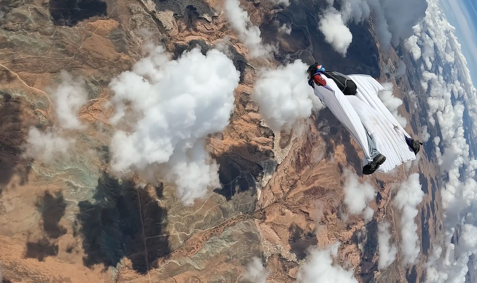 Wingsuit in Clouds